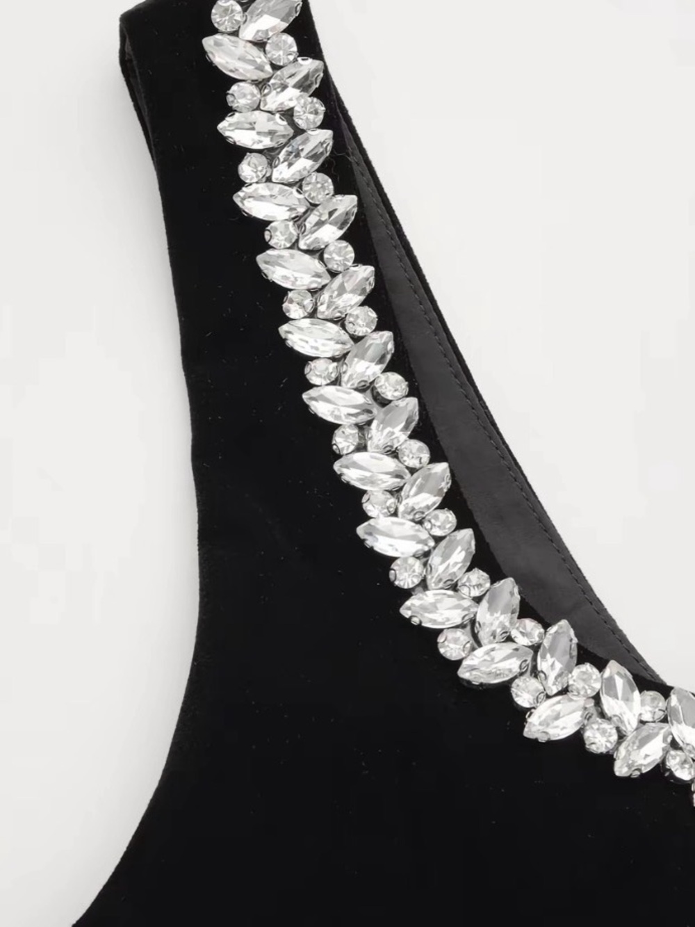 Cider Velvet Rhinestone Ruffle Maxi Dress - Picture 4 of 8